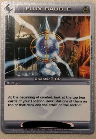 Chaotic Battlegear Card Flux Bauble Rare Op Code