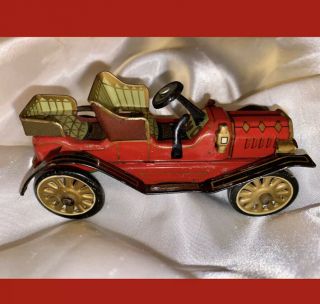 Vintage Linemar Friction Ford 1907 Tin Toy Antique Litho Car Perfect Rare