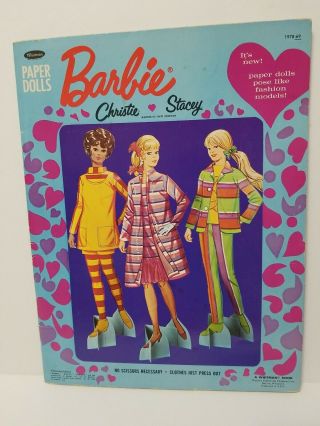 Vintage Whitman Barbie Paper Doll Book Rare Complete Christie & Stacey