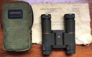Vintage Leupold Gold Ring Hunting Binoculars Rare 9 X 25a With Case