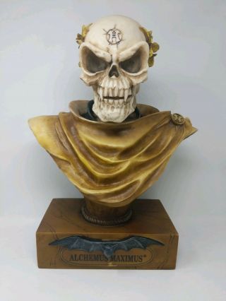 Rare Alchemy Gothic Alchemus Maximus Vampire Skull Bust Bat Halloween Gothic 18 "