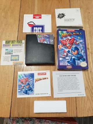 Mega Man 5 Nintendo Nes 100 Complete Cib Authentic Very Good Rare