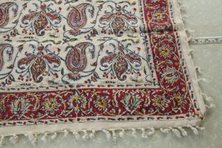 38 " Square Persian Ghalamkar Block Print Tablecloth Paisley Iran Vintage Cotton