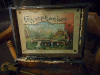 Rare Antique Symphonion German Music Box With 19 Metal Discs Repair Parts Or Ref