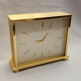 Rare Bulova Accutron 214 Solid Brass Desk Mantel Clock Tuning Fork Vintage