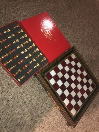 Rare Franklin Coca - Cola Stained Glass Chess Set