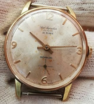 Paul Arpantier 21jewels Rare Old 1960 " S Swiss Made Mechanical Wrist Watch