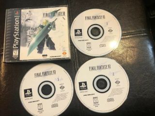 Final Fantasy Vii 7 Playstation 1 Ps1 Black Label Rare Ps One Rpg