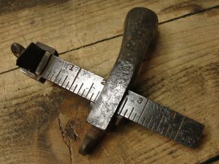 Antique Cast Iron C.  S.  Osborne Pistol Grip Leather Cutting Draw Gauge Tool 1877