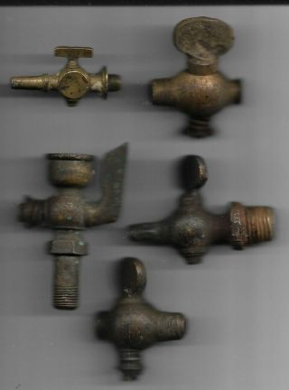 Antique Brass Drain Cocks Hit And Miss Gas Engine One Lunger Priming Cup