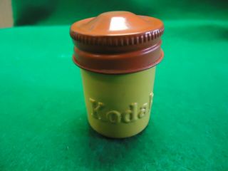 Rare Vintage Kodak Camera Film Canister Metal Can Container Yellow/orange