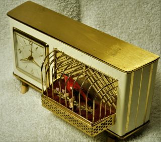 Rare Vintage Automaton Singing Bird Alarm Clock For Repair