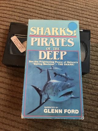 Rare Sharks - Pirates Of The Deep - Narrated By Glenn Ford Pal Vhs Video Tape