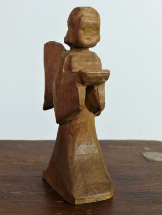 Vintage Antique Wood Carved Nativity Angel Figure Primitive Folk Art 1