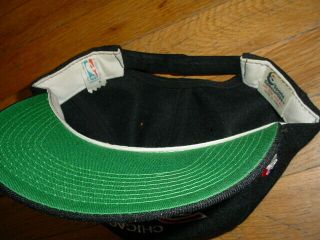 Vintage 90s Chicago Bulls Sports Specialties Script SnapBack Hat Cap Black Rare 3