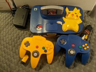 Nintendo 64 N64 Pokemon Pikachu Video Game Console Us Rare Retro Kids Stadium
