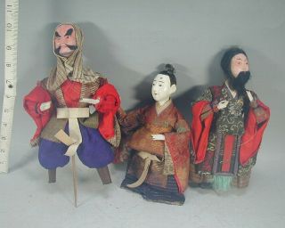 Hina Ningyo 183 Japanese Antique Gofun Silk Samurai Warrior Musha Dolls Figures