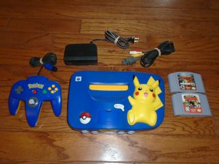 Nintendo 64 N64 Pokemon Pikachu Video Game Console System Rare Retro Kids