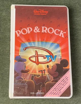 Walt Disney Dtv Pop & Rock 1984 Rare Animated Music Videos Vhs Clamshell
