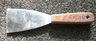 Rare Vintage Snap On PK30 Scraper Putty Knife Wood Handle USA 2