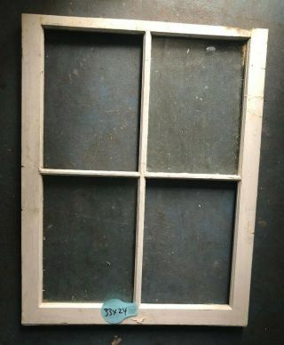 Vintage Antique Wood Window 33x22 Use For Craft Or Decor