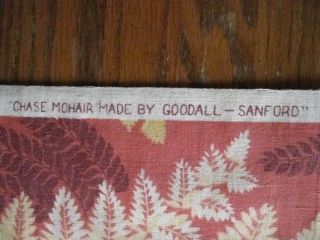Antique Victorian Chase Mohair Sleigh Buggy Material Goodall Sanford Red Gold