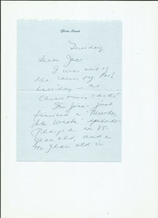 Gloria Stuart Actress From " Titanic " Hand Written Letter Rare