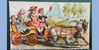 Antique Victorian Trade Card Domestic Sewing Machine Co Buggy Hiram Cornish Jr