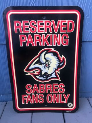 Rare Goat Head Buffalo Sabres Nhl Reserved Parking Fans Only Sign Wall Hanging