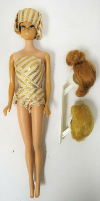 Vintage 1982 Midge Barbie Doll Made In Japan Mattel - W/ Clothes,  2 Wigs,  Hat