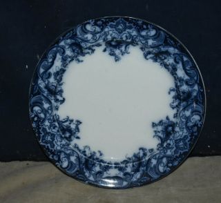 Antique Booths England - Melsary Flow Blue 10 3/8 " Serving Plate W/hanger
