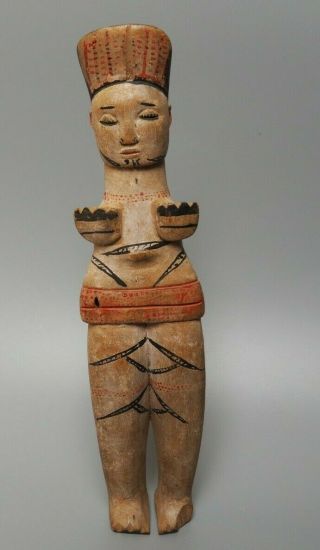 Fine Old Rare West African Tribal Art Carved Wooden Nigerian Ibibio Doll Figure
