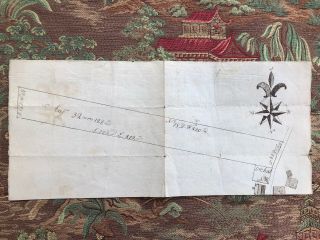 Hand Drawn Antique Map Of “major Fitton’s Land,  " 18th - 19th Century