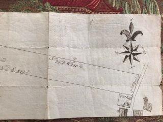 Hand drawn antique map of “Major Fitton’s land,  
