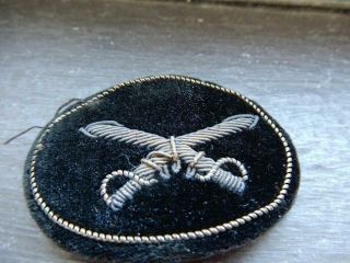 Rare Civil War Cavalry Officers Bullion Hat Insignia Badge