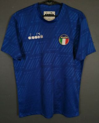 Rare Diadora Mens Italy 1990s Italia Soccer Football Shirt Jersey Maillot Size S