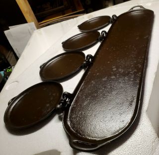 Rare Antique 1881 S Mfg.  Co York Cast Iron 4 Plate Flop Griddle Pancake Pan