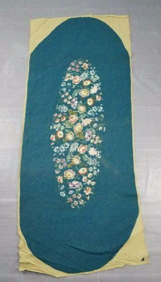 Big Vintage Needlework Tapestry Hand Stitched Floral Table/sofa Cover 185x77cm