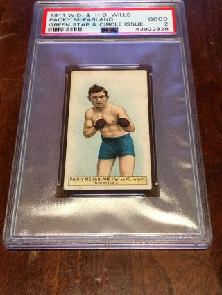 1911 Boxing W.  D & Wills Packy Mcfarland Green Star & Circle Issue Psa 2 Good