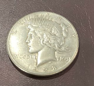 1928 P Peace Dollar 90 Silver Rare Key Date Xf/au Philadelphia
