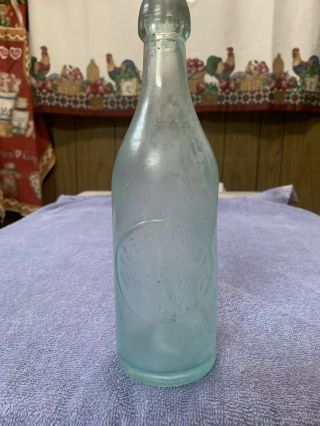 Rare Antique Aqua Blob Top Beer Bottle T & E Morrissey Hornellsville Ny Hornell