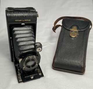 Antique No.  1a Pocket Kodak Series Ii Series Iii Folding Camera W Leather Case