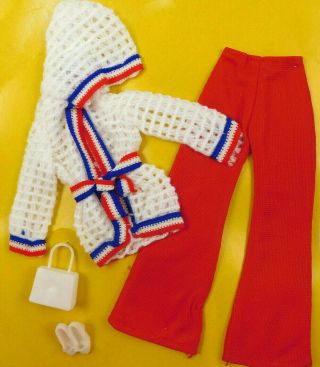 Vintage Premier Knit Jacket Pants Shoes Purse Barbie Francie Pkg