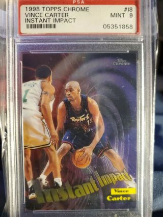 1998 - 99 Topps Chrome Vince Carter Instant Impact 18 Very Rare Mt 9