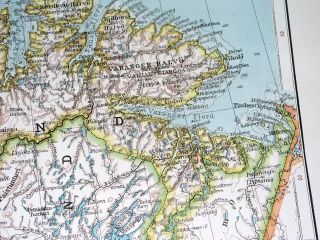 1930 VINTAGE MAP OF NORTHERN FINLAND PETSAMO NORWAY NORTH CAPE LOFOTEN 2
