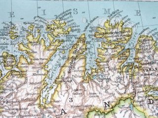 1930 VINTAGE MAP OF NORTHERN FINLAND PETSAMO NORWAY NORTH CAPE LOFOTEN 3