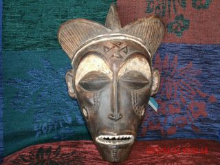 Authentic Antique Chokwe Tshokwe Female Mwana Pwo Mask Congo Angola