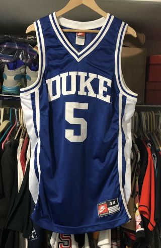 Rare Vintage Nike Duke Blue Devils Vintage Road Authentic Jersey Sz 44 Tupac 5