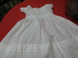Wow Antique 1870 White Doll Dress For Antique German & French Doll