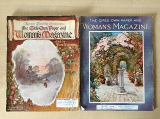 2 Antique Magazines Of “the Girls Own Paper & Woman’s Magazine” June & Dec 1912.